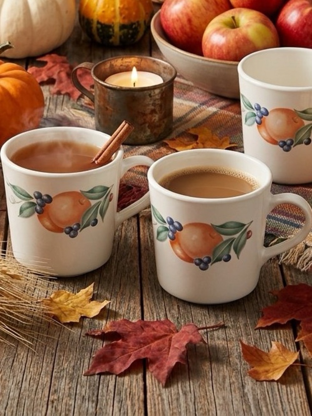 Vintage Corelle Abundance Coffee Mugs Set of 6